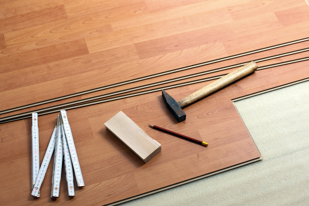 the wood flooring and tools