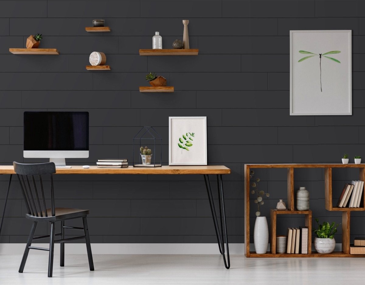 Cape Classic Paintable Nickel Gap Shiplap Peel & Stick Wallplanks™ - Classic Black Carton (26.4 Sq.Ft.) - Wallplanks