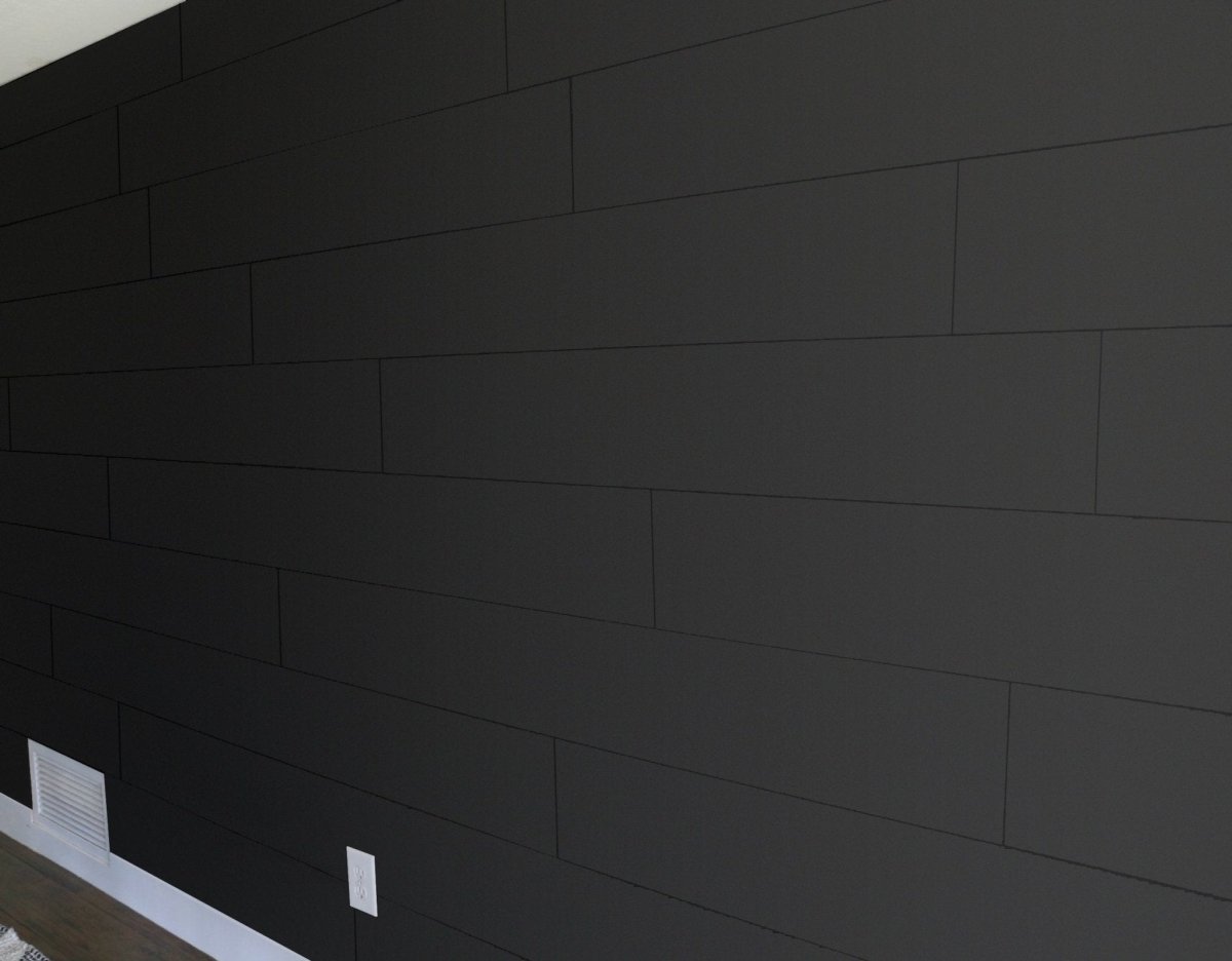 Cape Classic Paintable Nickel Gap Shiplap Peel & Stick Wallplanks™ - Classic Black Carton (26.4 Sq.Ft.) - Wallplanks