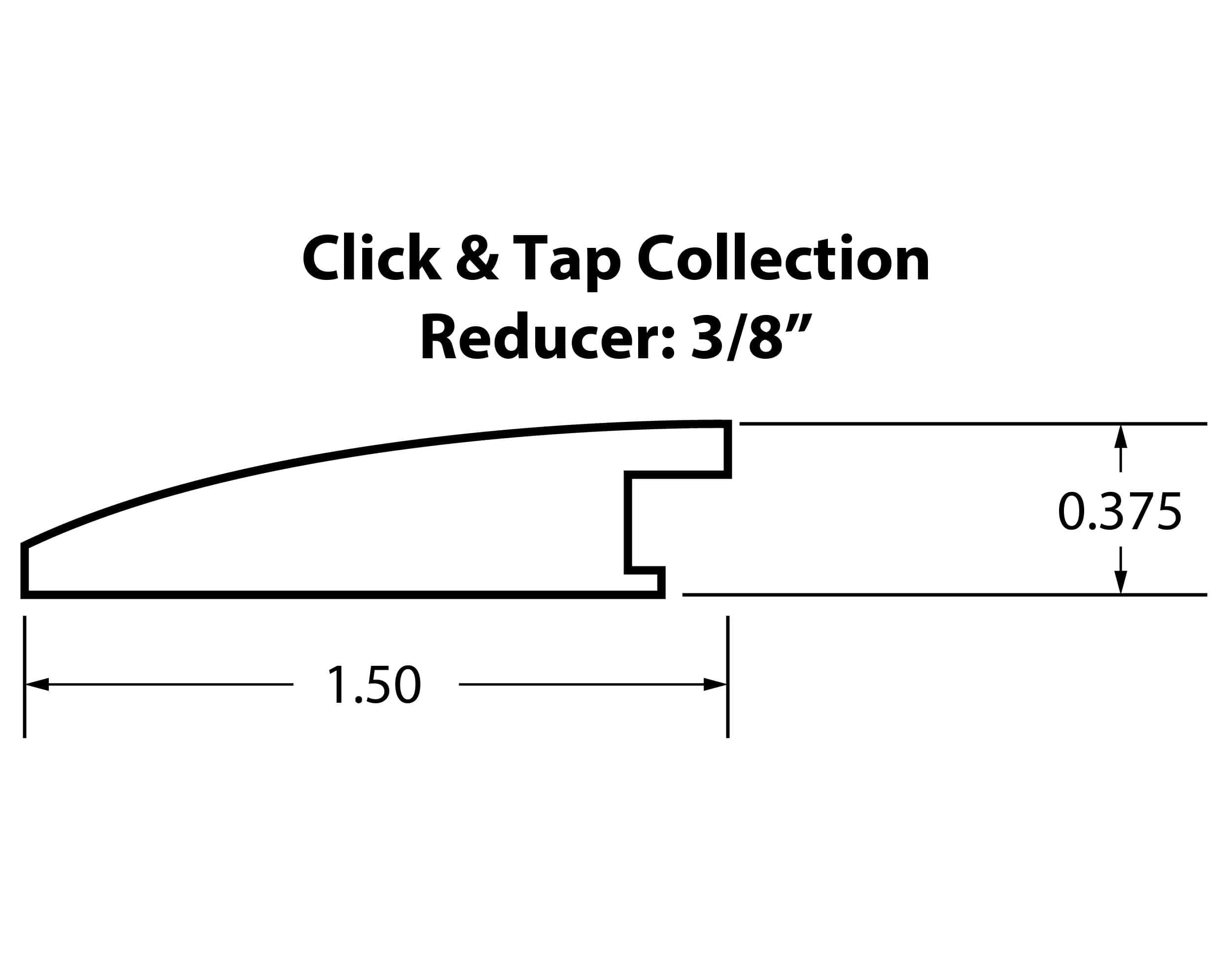 FTFCTRBRD Precision Molding Riverbank White Oak 3/8" Flush Reducer Moldings for the Click & Tap Collection