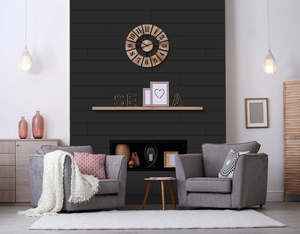 Luxury Vinyl Shiplap Wallplanks™ - Ebony Black Carton (26.4 Sq. Ft.) - Wallplanks
