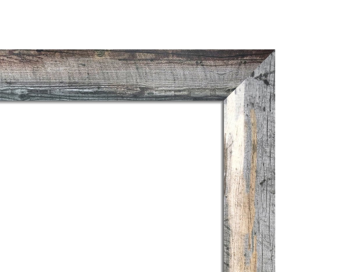 Odyssey Reclaimed Print Peel & Stick Wood Wallplanks™ Trims - Iris Grey & Brown - Wallplanks