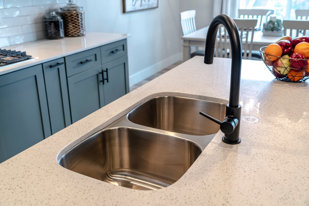 Stainless steel undermount double basin kitchen sink