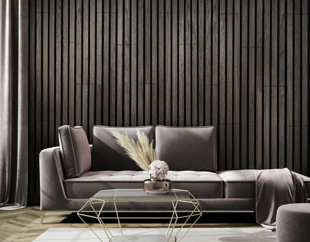 Theory Acoustic 11/16 in. x 6.42 in. x 46 in. Sound Damping Wood Wall Panels - Grey Largo Oak  (16.6 Sq. Ft.)
