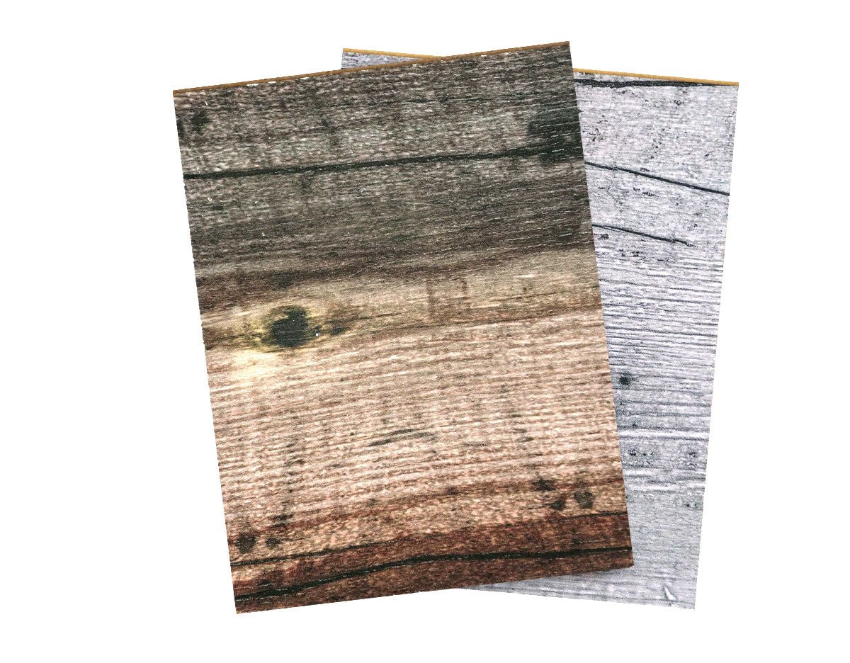 Odyssey Reclaimed Print Peel &amp; Stick Wood Wallplanks™ 6&quot; Individual Sample - Iris Grey &amp; Brown - Wallplanks