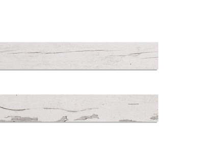 Odyssey Reclaimed Print Peel &amp; Stick Wood Wallplanks™ Trims - Juno White Wash - Wallplanks