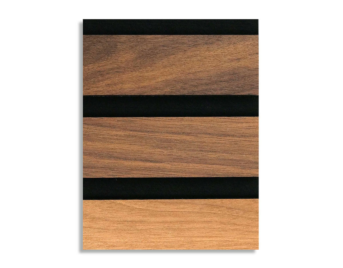 Theory Acoustic Sound Dampening Peel &amp; Stick Wood Wall 6&quot; Individual Sample - Baritone Walnut - Wallplanks