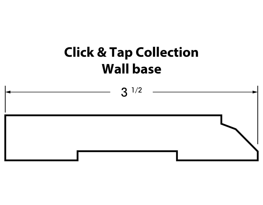 FTFCTRBWB Precision Molding Riverbank White Oak 5/8&quot; Wall Base Molding for the Click &amp; Tap Collection